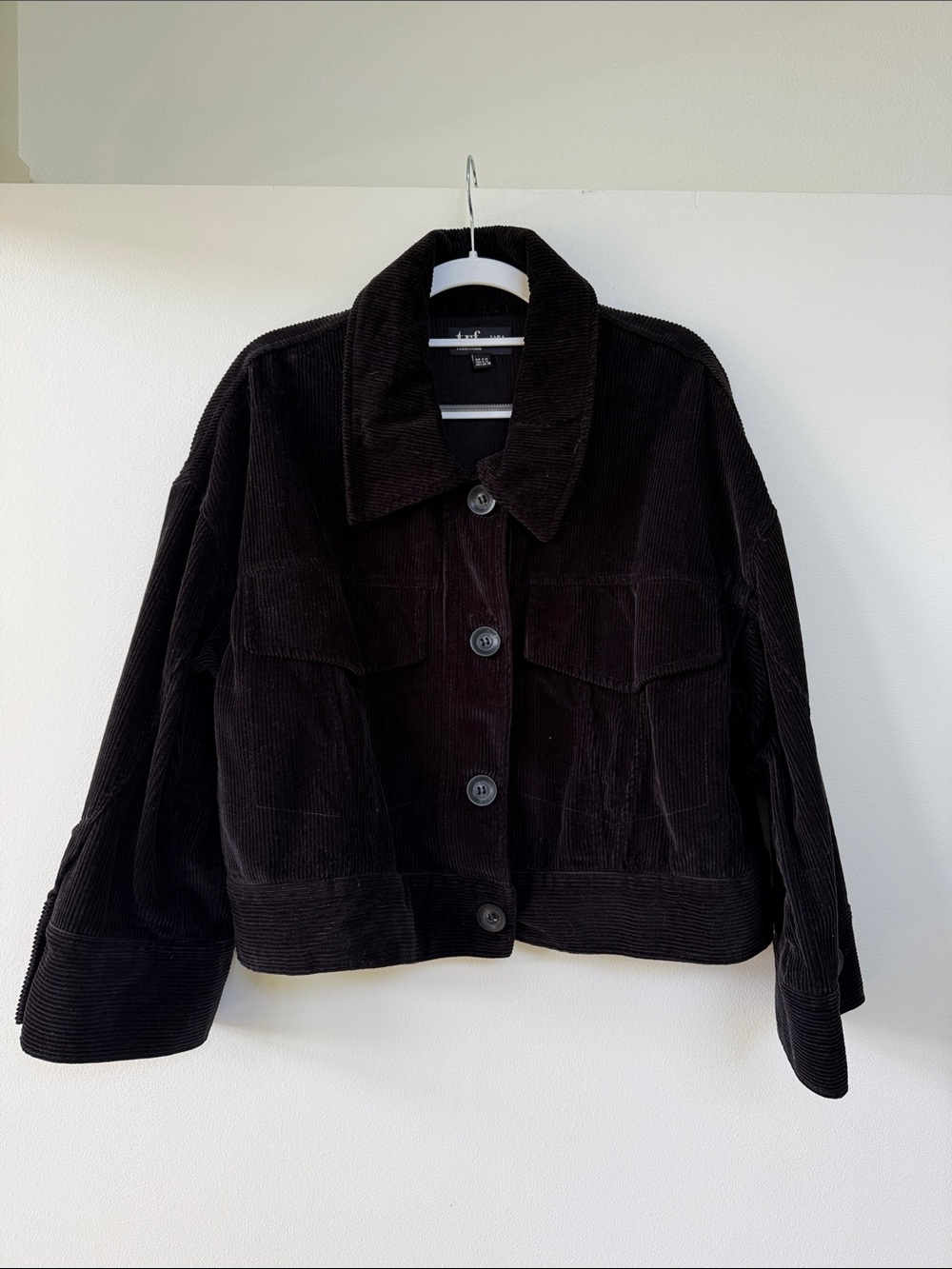 Zara Black Corduroy Button Jacket